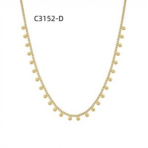 Collar de Moda Amy Amy C3152, Chapado en Plata, Acero Inoxidable, Cadena de Perlas de Imitación, Joyería Minimalista para Mujer, Regalo para Uso Diario - Product Image 2