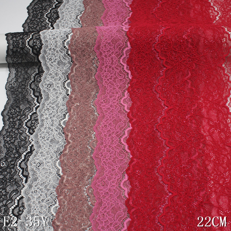 22cm Black Elastic Lingerie Flower Lace