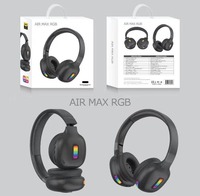 Casque de jeu Air Max RGB avec éclairage sans fil 5.4, casque supra-auriculaire, longue durée de fonctionnement