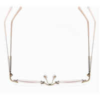 Lunettes de presbytie sans monture bleues à effet diamant pour femmes, lunettes de presbytie élégantes à bordure coupée anti-lumière bleue