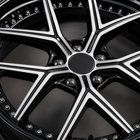 Nouvelle jante en alliage d'aluminium forgé 2 pièces 10 rayons à déport profond, finition usinée argent brillant noir, logo personnalisé, pour rétrofit/amélioration, 18-22 pouces