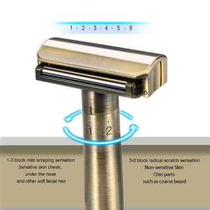 Custom Men's Adjustable <strong>Safety</strong> <strong>Razor</strong> 1-6 Sharpness Stainless Steel Double Edge Shaving <strong>Blades</strong> - Product Image 2