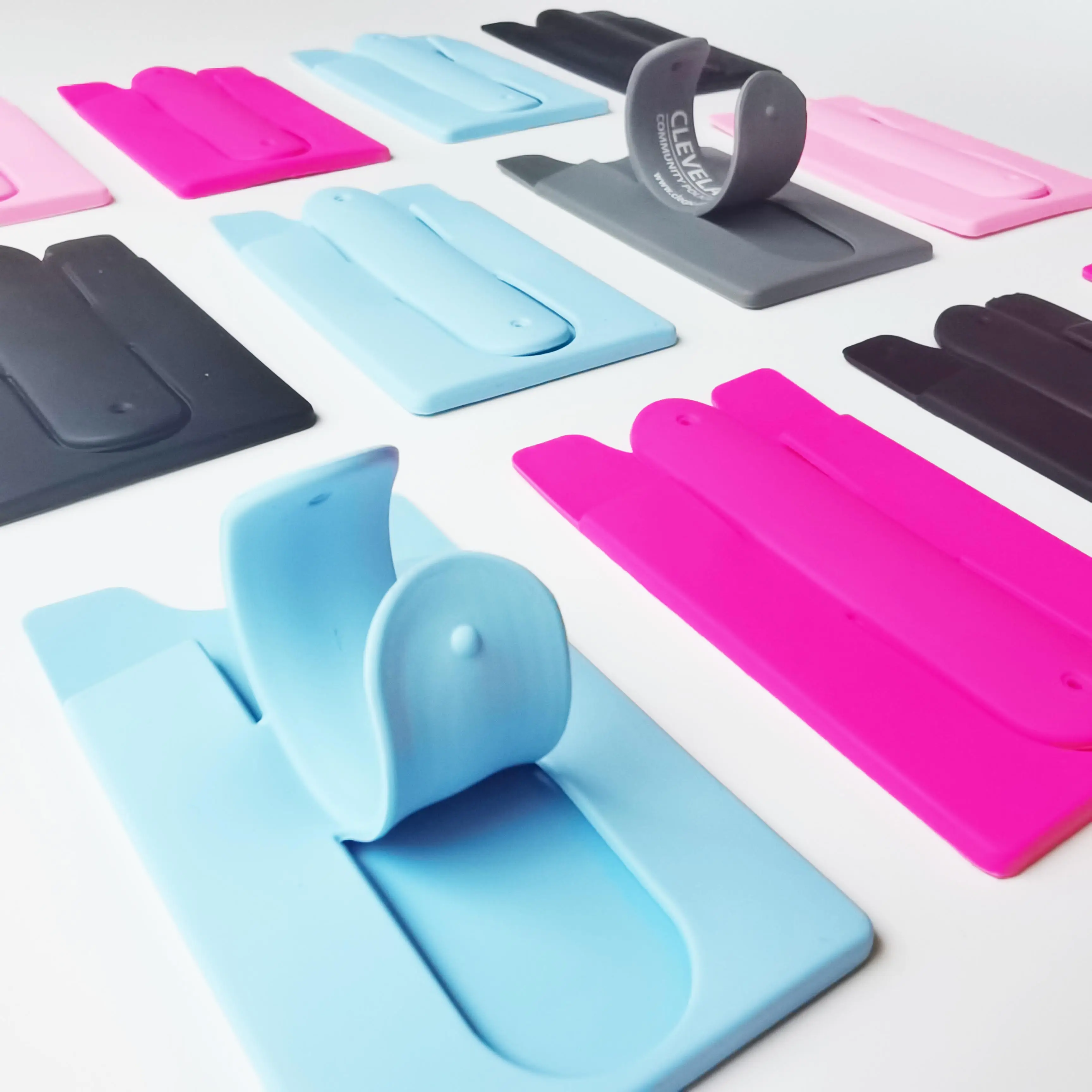 Silicone U Shape Card Phone Holder Table Stand Colorful Card Holder Phone Back Supporter Phone Accessories