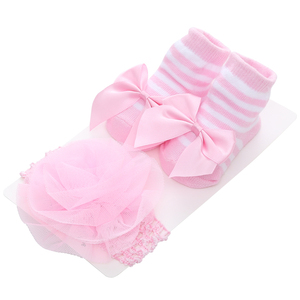 Venta caliente transpirable <span class=keywords><strong>encaje</strong></span> flor Bowknot diseño princesa temática algodón recién nacido bebé diadema y <span class=keywords><strong>calcetines</strong></span> conjunto <span class=keywords><strong>para</strong></span> <span class=keywords><strong>niñas</strong></span> - Product Image 6