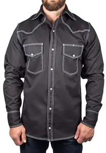 Western Style Outfitting Welding Shirt Western Light Weight Tripled-Stitched Relaxed Fit Fire Resistant FR Welding Shirts