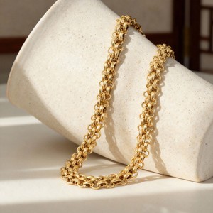 フェニー卸売18KPVDメッキレトロチャンキーステートメントトグルリンクチョーカーチェーンステンレススチールネックレス女性用 - Product Image 2