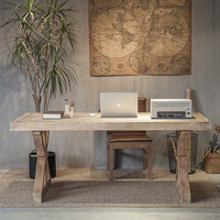 Bureau d'ordinateur en bois massif de style chinois moderne Bureau d'écriture en pin à la maison Bureau en bois simple Table longue de bureau