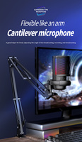 Microphone de jeu USB cardioïde RVB bon marché avec kit de support de bras de bureau pour PC ordinateur enregistrement podcast