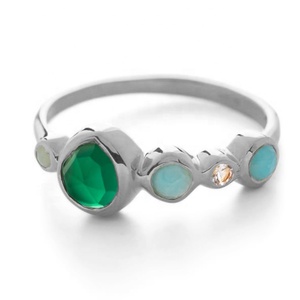 Nhẫn cưới nửa <span class=keywords><strong>eternity</strong></span> mạ vàng 18K cao cấp, bạc 925 nguyên chất, đính đá quý nhiều màu, kiểu viền sang trọng - Product Image 5