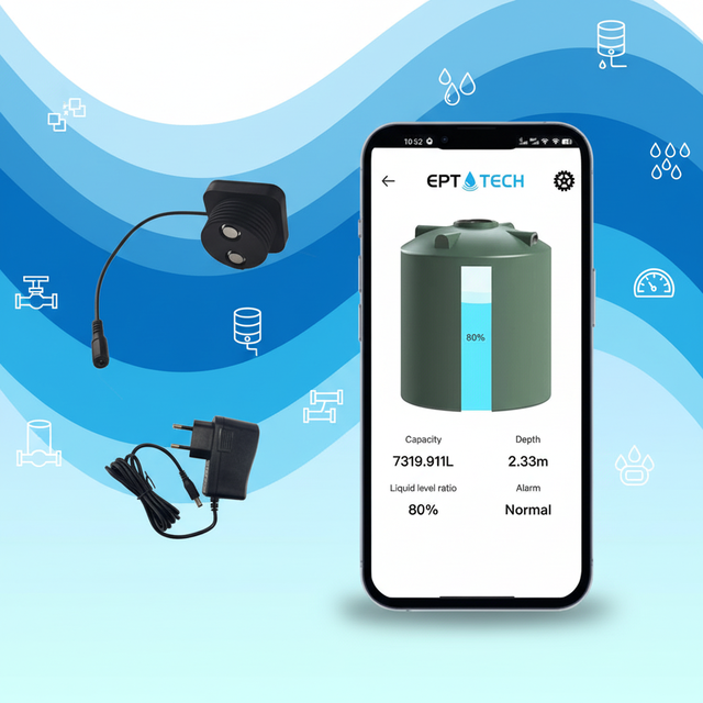 EPTTECH TLC2326 ESP32 WiFi Smart Liquid Water Detection Level Sensor IoT Mobile Phone Monitor Remote Check Alarm Real Time