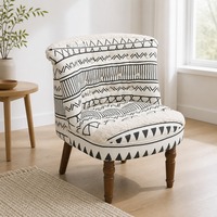 Großhandel Tiefsitz-Akzentstuhl Kantha Patchwork Sessel Komfort-Lounge Einzelsofa Plüsch-Baumwollkissen OEKO-TEX Holz