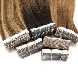 Extensions de cheveux à bandes adhésives 100% humaines de qualité supérieure 7 étoiles, vierges, Remy chinois, double bande, lisses, double trame - Product Image 1