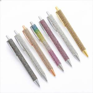 High End Elegant Glitter Ballpoint Colorful Metal <b>Retractable</b> <b>Pen</b> With Custom Logo Promotional Stylish Gift and Medium Point - Product Image 1