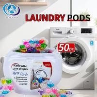 Vente en gros de dosettes de lessive 6 en 1 de 50 pièces utilisées en machine automatique pour le lavage des mains dosettes de détergent à lessive pour vêtements