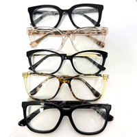 Stock promocional Mix Random $1 Precio barato Precio de descuento de acetato Marco óptico Estampado juvenil Gafas ligeras de borde completo