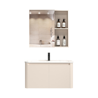 Ensemble de meuble-lavabo de salle de bain au design moderne avec miroir et lavabo en céramique