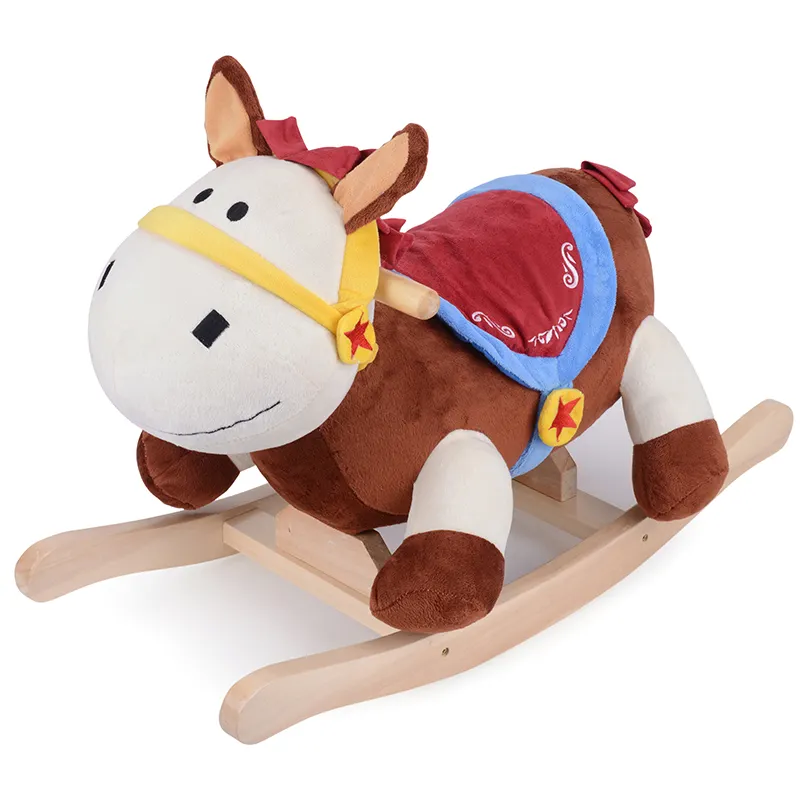 A variety of custom stuffed animals rocking horse toys