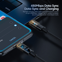 Câble de charge rapide Type-C Toocki Advanced 100W PD 5A à courant élevé, synchronisation des données, fil tressé, connecteur plaqué or, 1m, pour ordinateur portable IOS