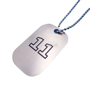 Zinc Alloy <b>Dog</b> <b>Tag</b> With Beaded Chain <b>Custom</b> Metal Logo For Clothing Accessories - Product Image 5