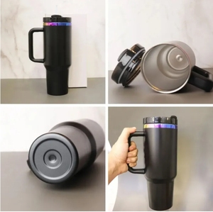 Ly giữ nhiệt mạ vàng cầu vồng Mỹ 40oz có tay cầm, thép không gỉ holographic, khắc laser, hàng bán buôn số lượng lớn - Product Image 3