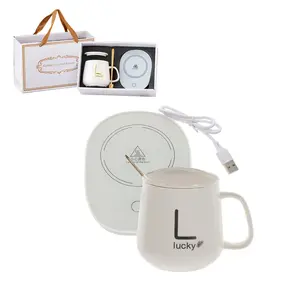 Conjunto de presente Raysine aquecedor de café com isolamento térmico de 55 graus e caneca de café aquecedor de cerâmica