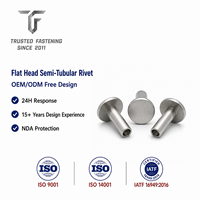 Rivets semi-tubulaires à tête plate en acier inoxydable TianFang pour mécanismes de chaises de bureau, finition passivée, approvisionnement en vrac