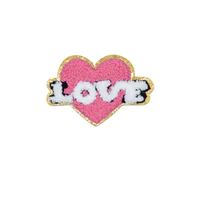 Patch thermocollant en gros en forme de papillon, cœur diamanté, dollar, patch pour serviette, patchs à bordure pailletée dorée, broderie chenille