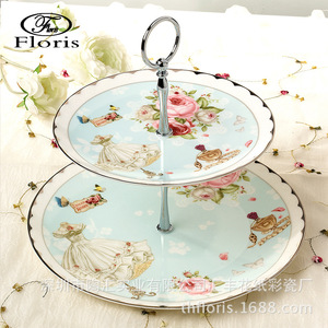 Présentoir à gâteaux en céramique à 2 niveaux, platine, pour dropshipping Shopify, bol à fruits, plateau de présentation pour thé de l'après-midi et desserts - Product Image 5