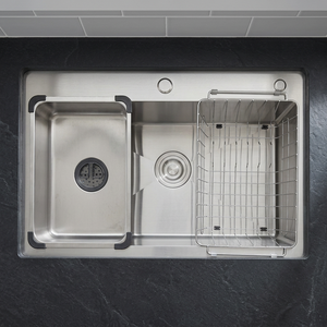 Handmade Modern Single-Bowl <b>Brushed</b> Stainless Steel Kitchen Sink Medium Size with One Hole Factory Price From Vietnam - Product Image 1