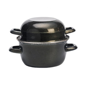 Whole Sale Enamel on Steel <strong>Mussel</strong> <strong>Pot</strong> Custom Color Kitchen Cookware <strong>Mussel</strong> <strong>Pot</strong> Sea Food Cooking <strong>Pot</strong> - Product Image 5