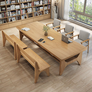 Scrivania Grande a Due Livelli in Legno Massello Stile Nordico e Banco da Lavoro per Calligrafia e Pittura per Stanze Studio e Aree di Lettura - Product Image 3
