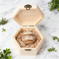 cristal de guérison naturel en vrac Globe de sphère de boule de cristal coloré mélangé avec boîte-cadeau en bois hexagonale