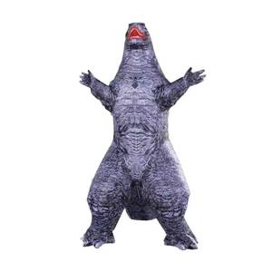 Disfraz de Dinosaurio Inflable MS 2.6/3M CE, Traje de Mascota de Animal de Cuerpo Completo, Monstruo de Dos Cuernos, Traje Peludo para Fiestas, Películas y Juegos - Product Image 3