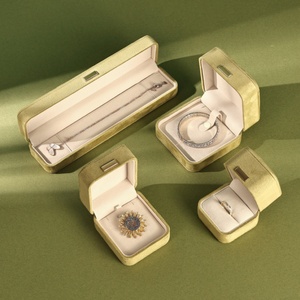 Pretty Jewelry Packaging <b>Box</b> Custom logo Suede Jewelry <b>Box</b> Low Moq Jewelry Suede <b>Box</b> Chain <b>Ring</b> Earring <b>Box</b> - Product Image 1