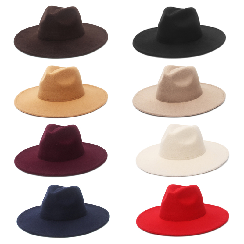 Fedora Hat Black White Wool Hats Men 
