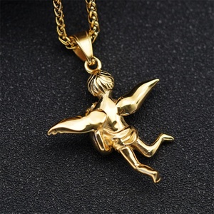 Wholesale Stainless Steel Pendant Gold Plated <b>Angel</b> Pendant Jewelry - Product Image 4