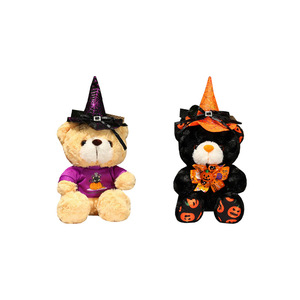 Halloween Witch Hat <strong>Teddy</strong> Bear Plush Toy <strong>Pumpkin</strong> Festival Decor Gift Halloween Bow Tie Stuffed Animal Cute Bear Plush Doll - Product Image 3