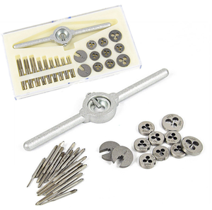 Kit d'outils de filetage métrique en métal de 31 pièces, comprenant des <span class=keywords><strong>tarauds</strong></span> <span class=keywords><strong>et</strong></span> des <span class=keywords><strong>filières</strong></span> - Product Image 1