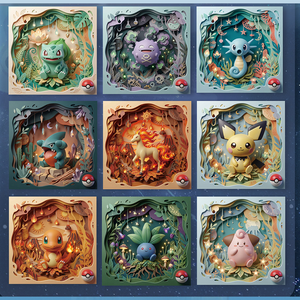 Aimant de réfrigérateur en céramique gaufré, motif Anime japonais Pokémon, doré, motif guimauve, <span class=keywords><strong>rare</strong></span>, fan art, collection 151, boîte mystère de cartes, vente en gros - Product Image 2