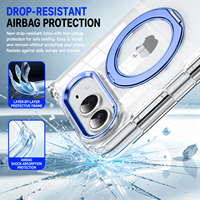 Étui de téléphone magnétique antichoc et étanche en TPU+PC de qualité supérieure pour iPhone 18 Duo, série iPhone 18, design luxueux avec support métallique