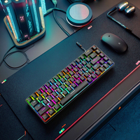 Clavier miniature à membrane personnalisé BSCI pour jeux, filaire/2,4 GHz/sans fil avec LED RGB, interface USB, disposition personnalisable