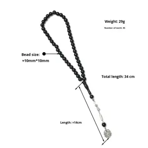 도매 묵주 기도 구슬 명상 팔찌 펜던트가 있는 이슬람 기도 구슬 타스비 이슬람 선물 - Product Image 3