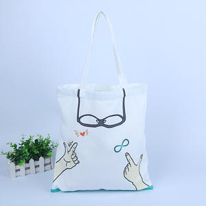 Sac fourre-tout en toile imprimé dessin animé créatif, sac à provisions culturel et créatif à motif de geste de la main - Product Image 1