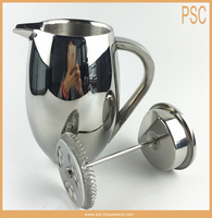 Cafetière à piston portable écologique à double paroi en acier inoxydable isolé robuste de 350 ml/800 ml/1000 ml (12 oz) pour la cuisine