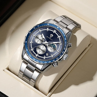 US-Lagerbestand Gohuos 9815 Bestseller Chronograph Quarz Herrenuhren Reloj Montre Edelstahl Leuchtend Wasserdicht Armbanduhren