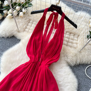 Vestido de Verano Estilo Coqueta Francesa 2025 para Mujer, con Cuello en V, Espalda Descubierta y Cintura Ajustada con Corsé - Product Image 4