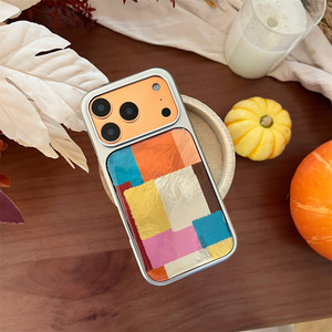Funda para Teléfono con Diseño Retro a Cuadros y Combinación de Colores, Compatible con iPhone 17ProMax 16 15 14, con Efecto de Goteo de Pegamento, Moderna - Product Image 4