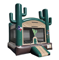 Château gonflable commercial sur le thème du cactus western pour enfants, idéal pour la location événementielle