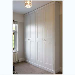 Armoire en bois massif pour la maison, chambre à coucher, style européen, panneau de particules, armoire de rangement à assembler pour adultes - Product Image 4