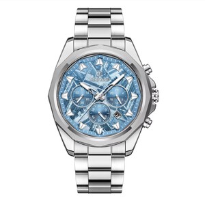Montre chronographe REWARD RD812052M pour homme, quartz bleu glace, étanche 3 ATM, lumineuse, bracelet en acier inoxydable 22 mm, mode/affaires - Product Image 3